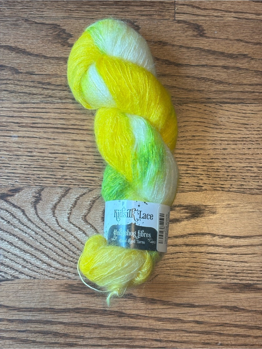 Hedgehog Fibres Yarn Kidsilk Banana Legs Yellow Green Lace Kid Mohair Silk Knit